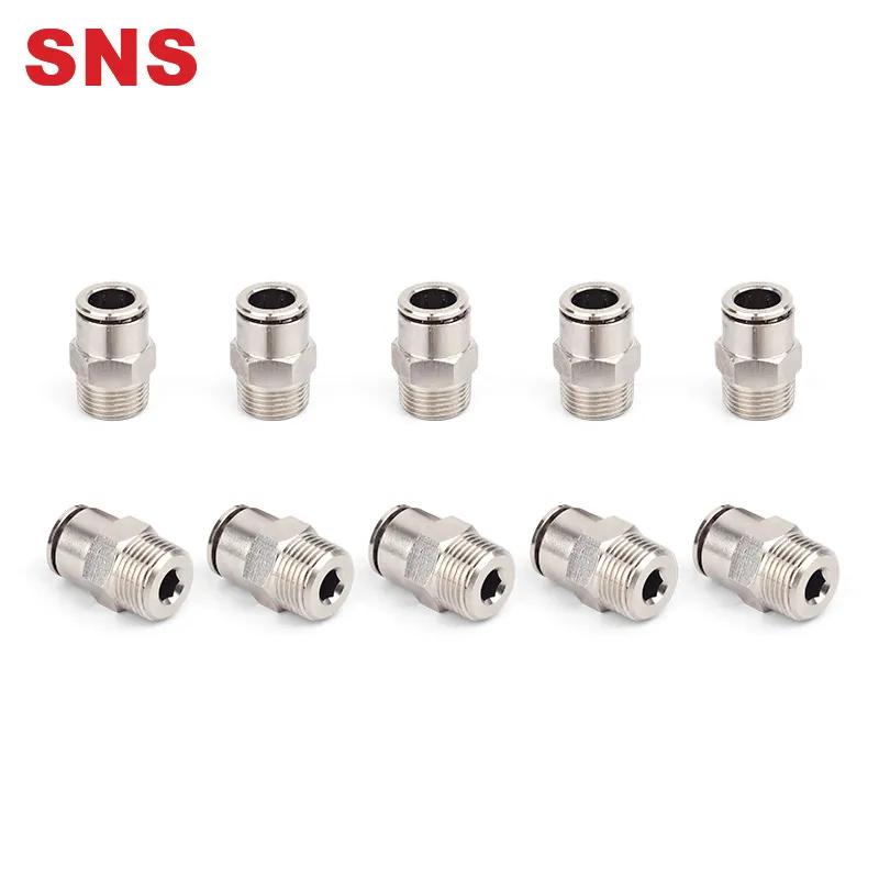 Sns Jpc Series One Touch Male Straight Air Hose Tube Connector Nickel