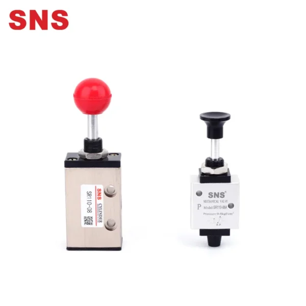 Two position three way pneumatic aluminum alloy manual hand valve