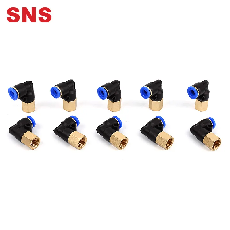 Sns Splf Series Pneumatic One Touch Push To Connect L Type Degree Female Thread Elbow Plastic