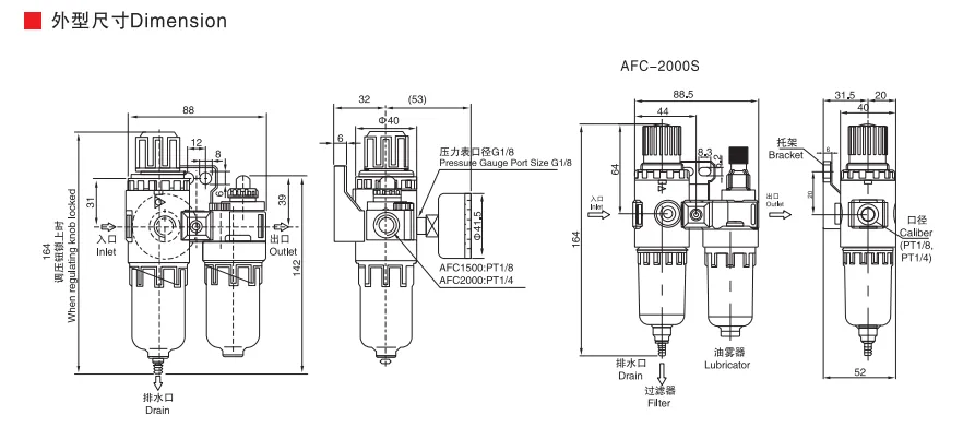 Sns Pneumatic Air Source Treatment Afc Bfc Series Data Sheet 2