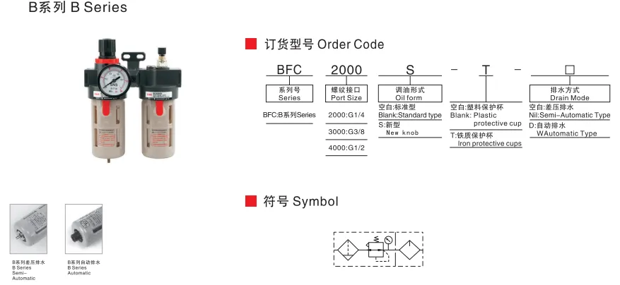 Sns Pneumatic Air Source Treatment Afc Bfc Series Data Sheet 3