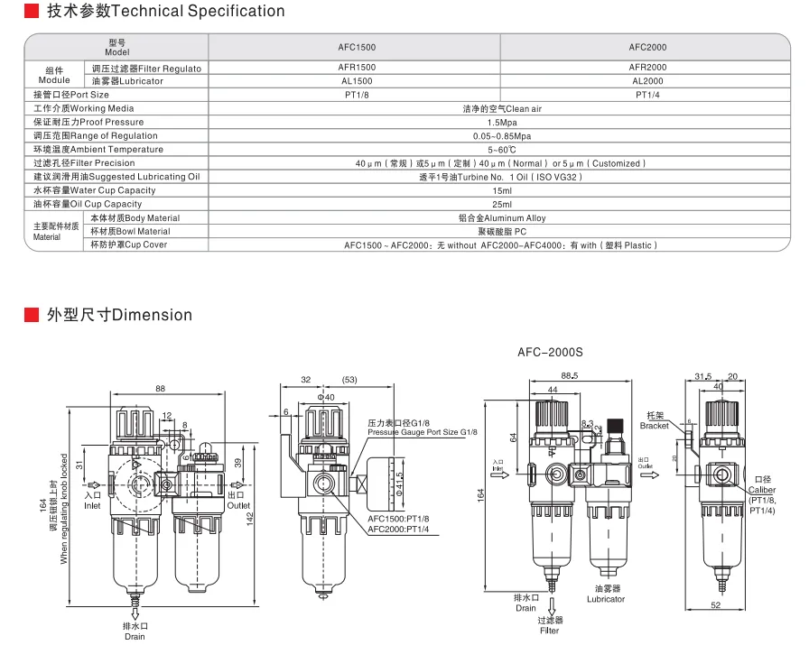 Sns Pneumatic Air Source Treatment Afc Bfc Series Detail 3