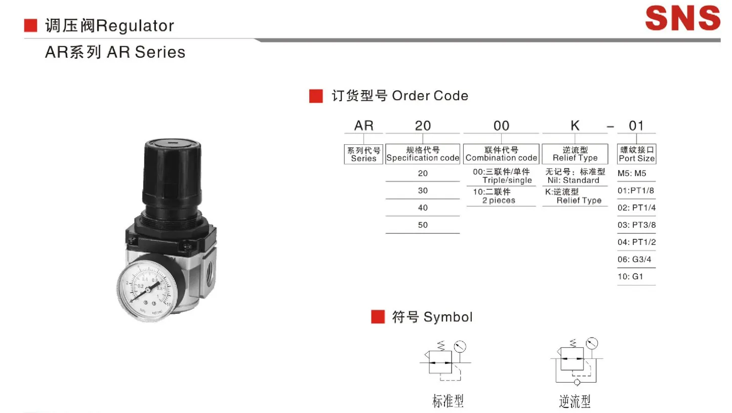 Sns Pneumatic Air Source Treatment Ar Series Data Sheet 1