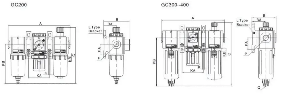 Sns Pneumatic Air Source Treatment Gc Series Data Sheet 2
