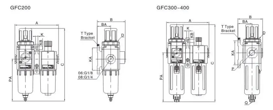 Sns Pneumatic Air Source Treatment Gfc Series Data Sheet 2