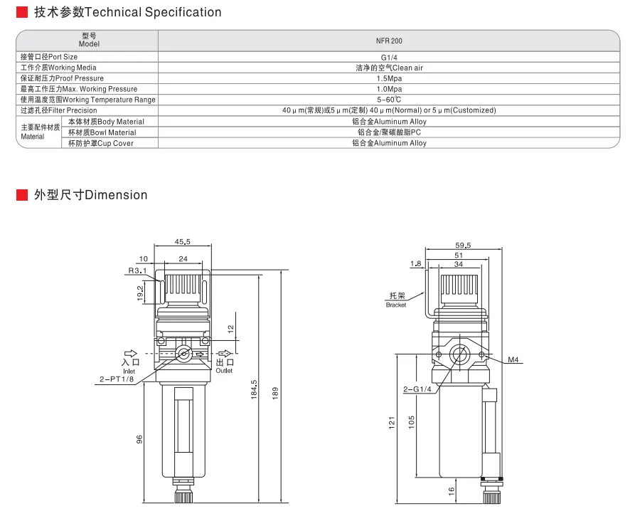 Sns Pneumatic Air Source Treatment Nfr Series Detail 1