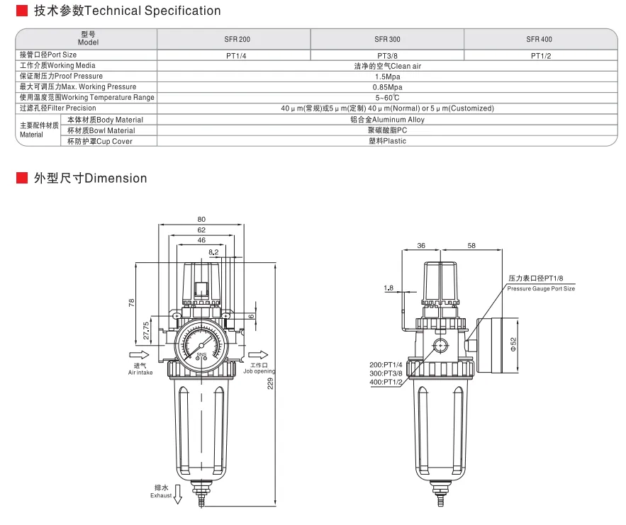 Sns Pneumatic Air Source Treatment Sfr Series Detail 1