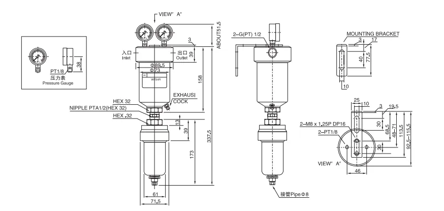 Sns Pneumatic Air Source Treatment Wf Series Data Sheet 2