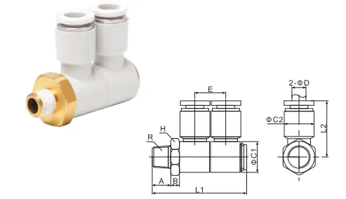 Sns Pneumatic Auxiliary Components Kq2Vd Series Data Sheet 1