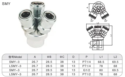 Sns Pneumatic Auxiliary Components Smy Series Data Sheet 1