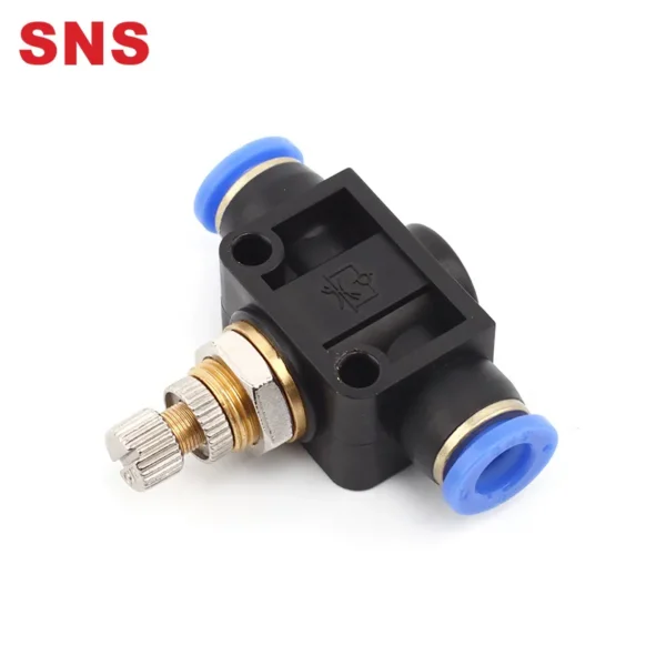 Sns Spa Series Pneumatic One Touch Union Straight Air Flow Controller Speed Control Valve With