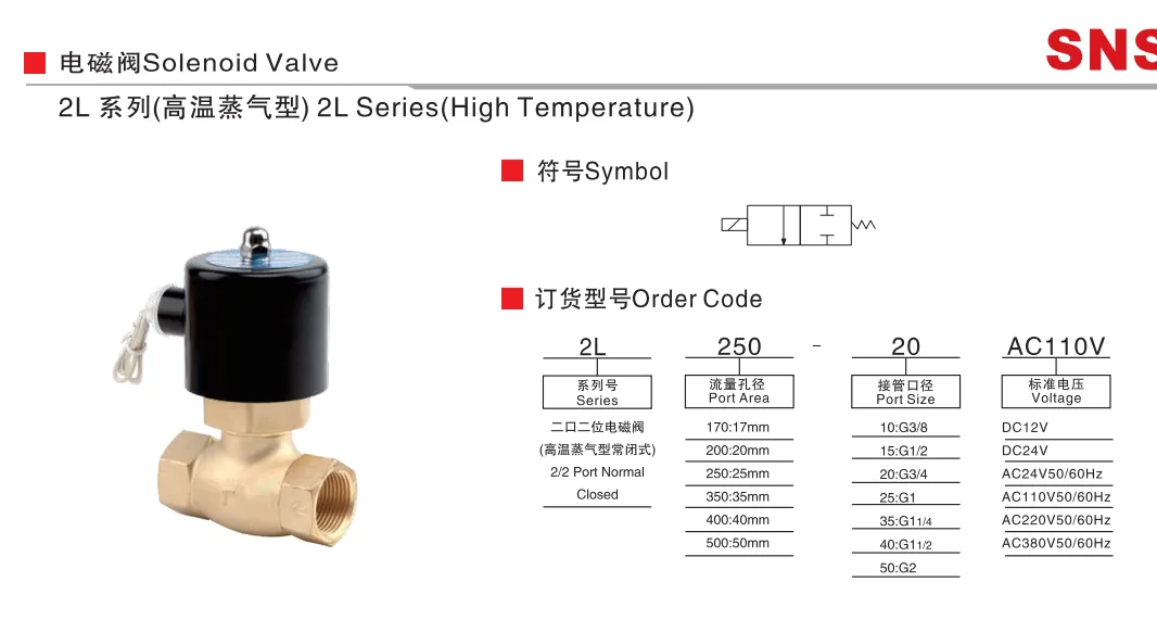 Sns Pneumatic Control Components 2L Series Data Sheet 1