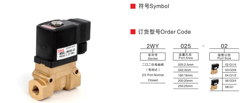 Sns Pneumatic Control Components 2Wy Series Data Sheet 1