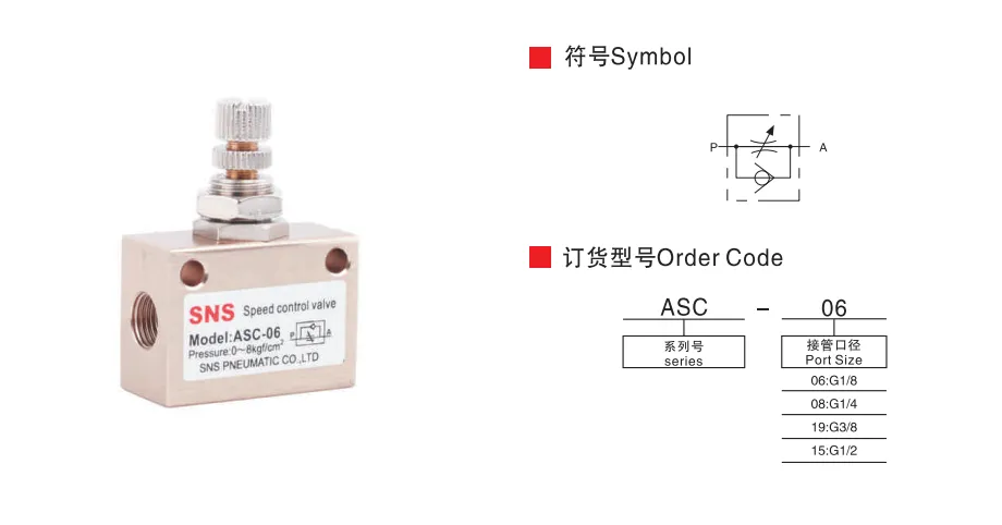 Sns Pneumatic Control Components Asc Series Data Sheet 1