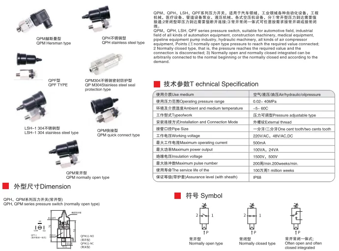 Sns Pneumatic Control Components Qpm Qph Qpf Series Data Sheet 1