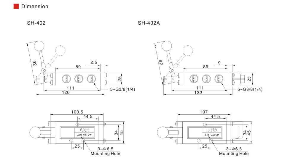 Sns Pneumatic Control Components Sh Series Data Sheet 2