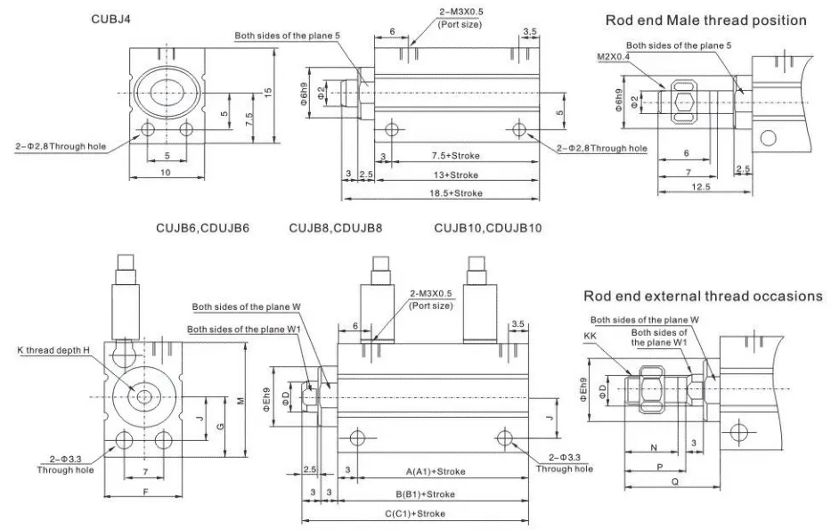 Sns Pneumatic Executive Components Cuj Series Data Sheet 3