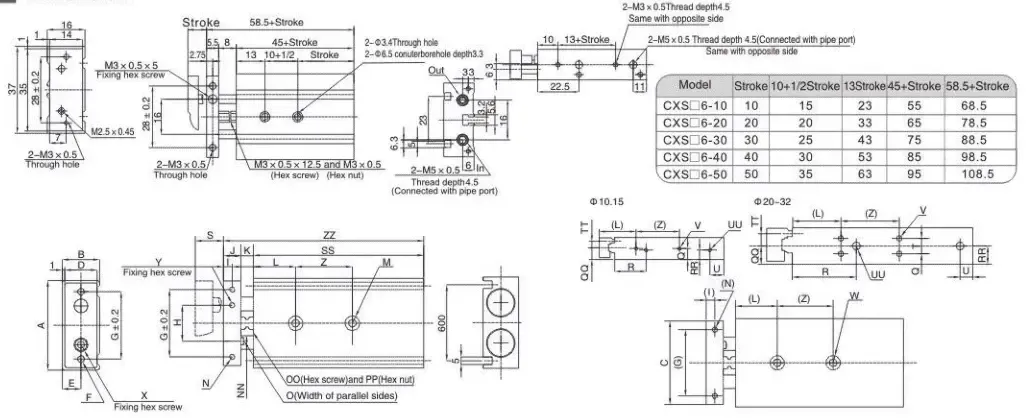 Sns Pneumatic Executive Components Cxs Series Data Sheet 2