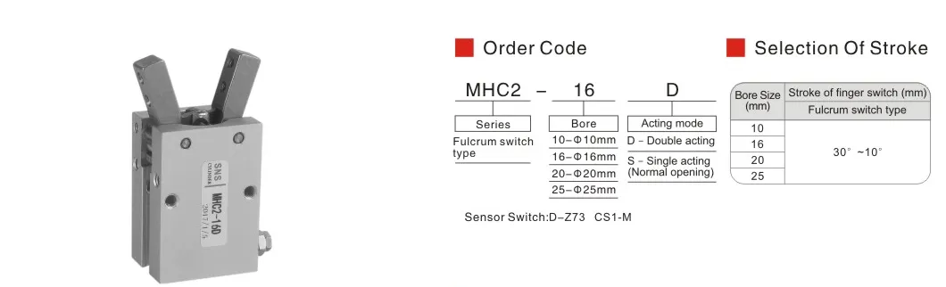 Sns Pneumatic Executive Components Mhc2 Series Data Sheet 1