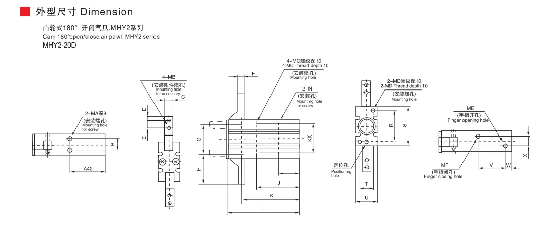 Sns Pneumatic Executive Components Mhy2 Series Data Sheet 3