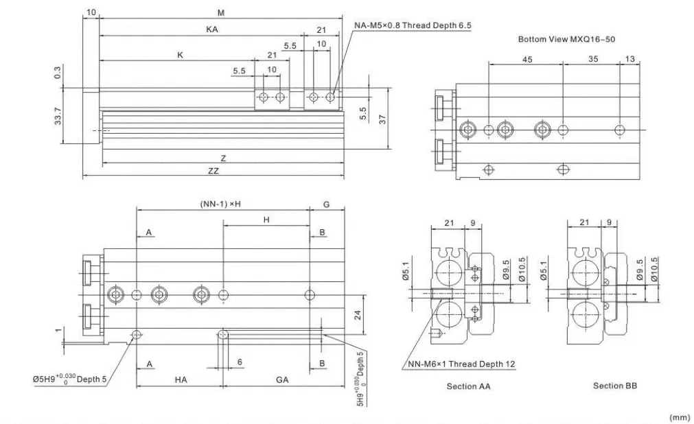 Sns Pneumatic Executive Components Mxq Series Data Sheet 11