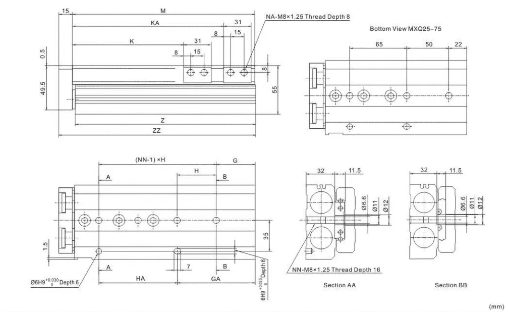 Sns Pneumatic Executive Components Mxq Series Data Sheet 15