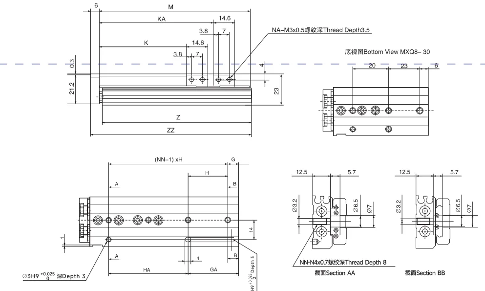 Sns Pneumatic Executive Components Mxq Series Data Sheet 7