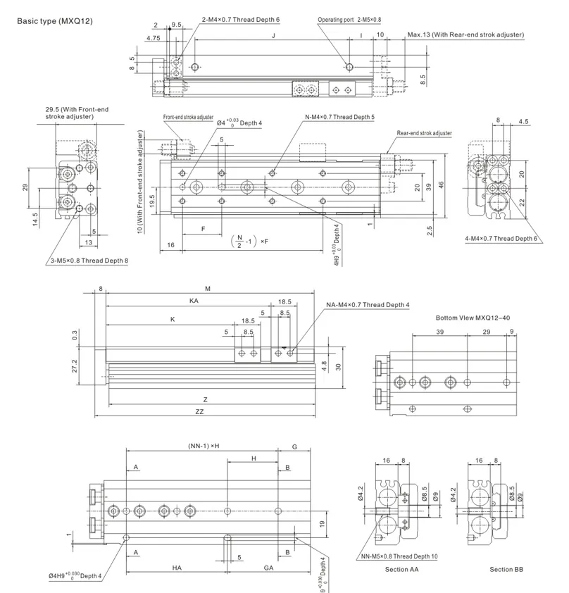 Sns Pneumatic Executive Components Mxq Series Data Sheet 9