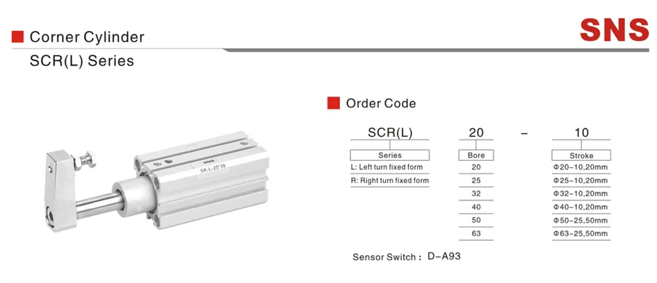Sns Pneumatic Executive Components Scr Series Data Sheet 1