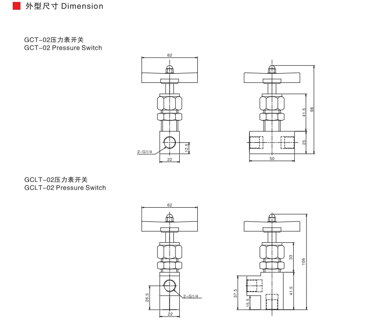 Sns Pneumatic Hydraulic Components Gct Gcl Series Data Sheet 2