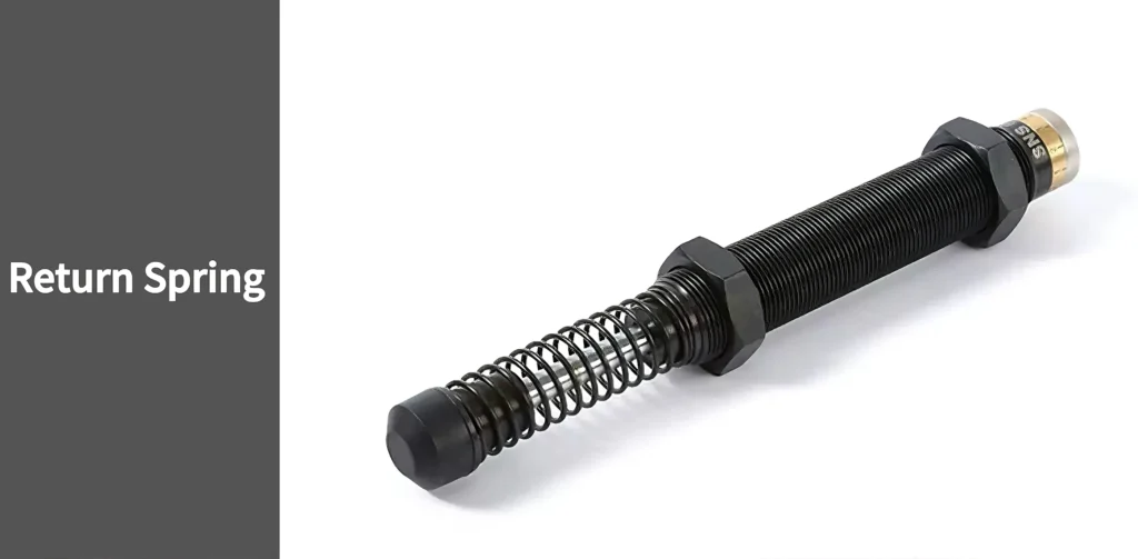 Return spring in hydraulic buffer